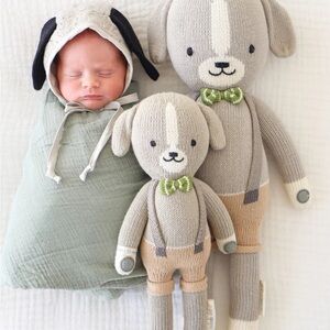 Cuddle + Kind Noah the Dog Stuffed Animal Handmade Adorable Knit Dog Plush Toys